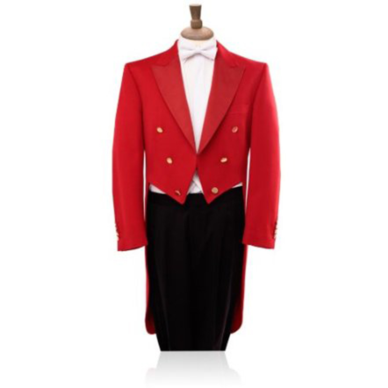 Men Formal Wear Black And White - レッドタキシード燕尾服コレクション | オーダーメイドのメンズスーツコントラストホワイトベストブラックパンツ | イベント用ロングテールフォーマルウェア