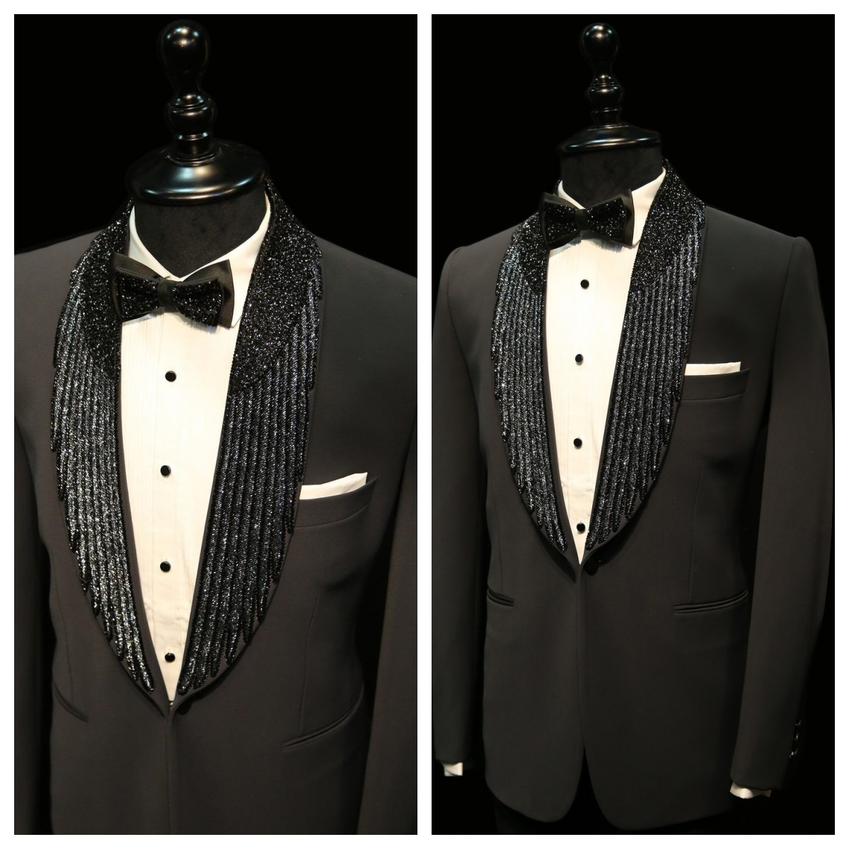 Men Formal Wear Modern - モダンなパーソナライズフィットウェディングスーツ男性用 2 ピースブレザーパンツショールラペルワンボタンビーズアップリケモダンフォーマルカスタマイズ