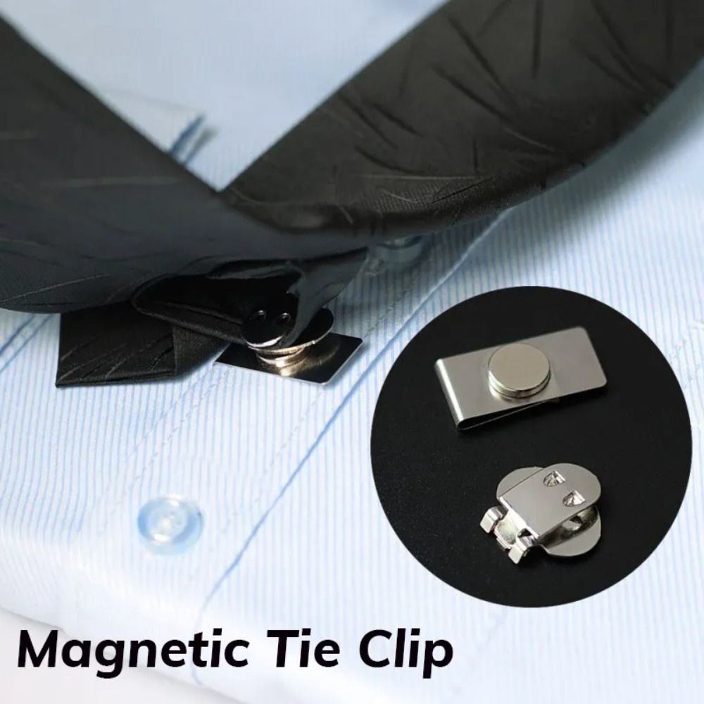 Collar Stay Metal - 新しい目に見えないネクタイ留めクリップ、しわ防止、揺れ防止ネクタイホルダークリップ、磁気襟隠し留め具、男性用