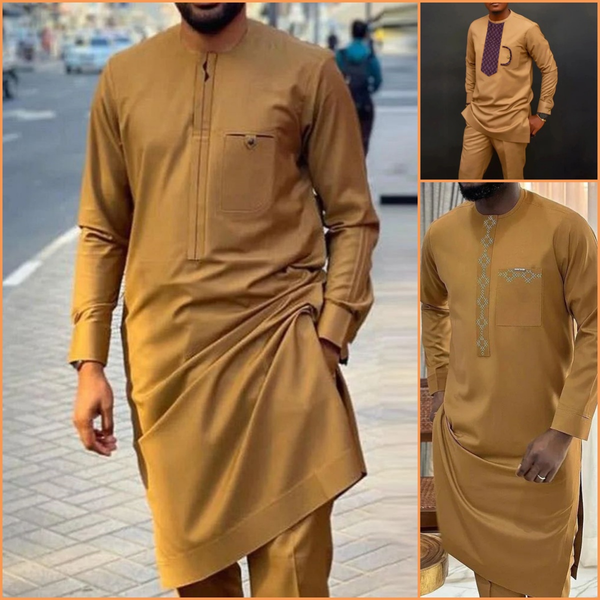Men'S Formal Wear For A Wedding - 伝統的なダシキジャンプスーツ,アフリカンスタイル,ラウンドネック,長袖,イエロー,ラグジュアリー,ウェディングパーティー,フェスティバル,新しいコレクション,2個セット,2022