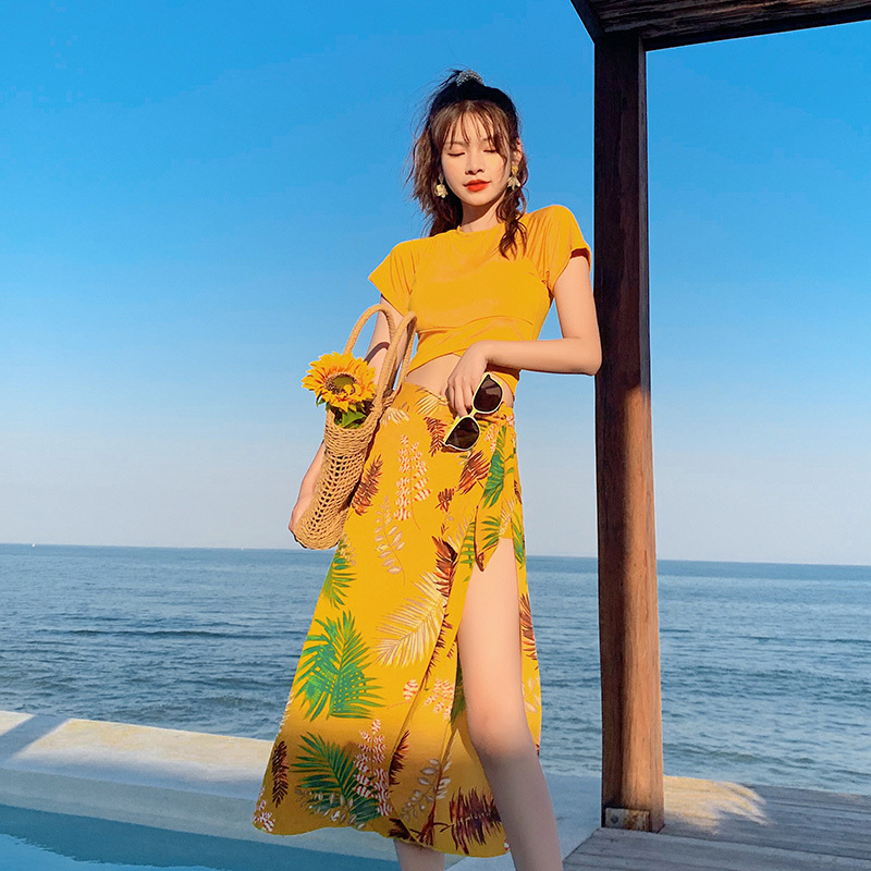 Slim Fit Suit Set - 2026 新しい 3 ピース水着女性おなかコントロール痩身 K ファッション水着セクシーな保守的な温泉着用
