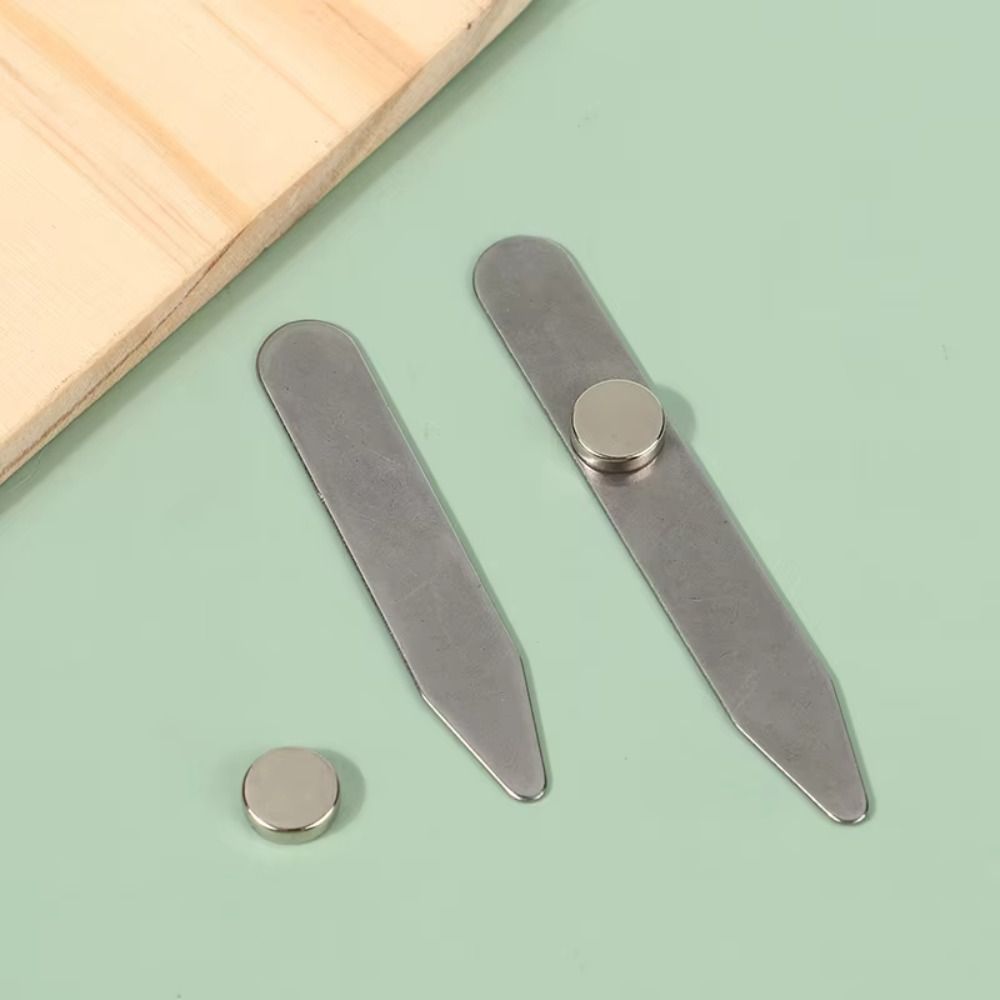 Collar Stay Metal - 6個入り 新品 ステンレス製 襟骨補強材 マグネット式 ボックス入り