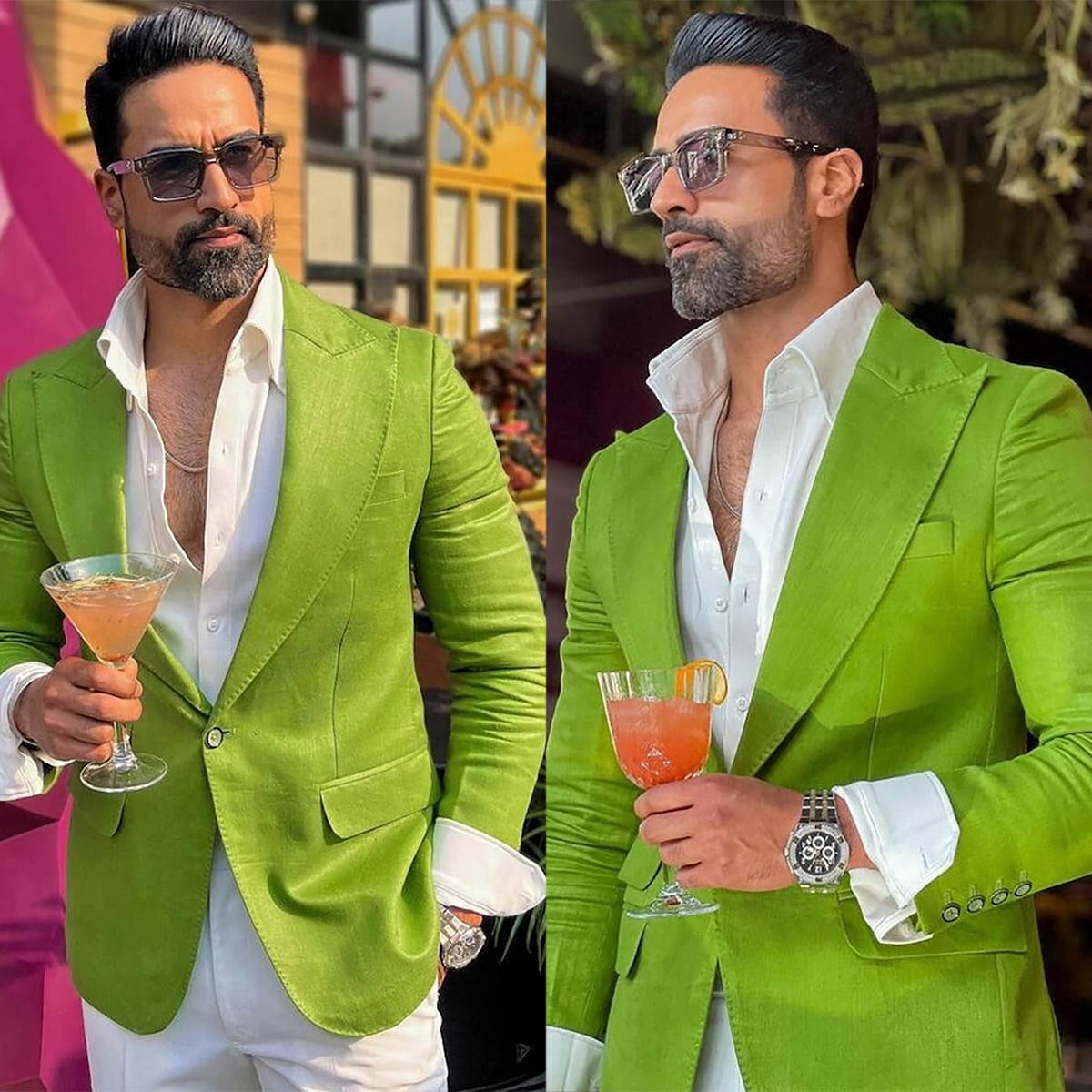 Men Formal Wear Modern - ハンサムグリーン新郎男性結婚式タキシードカスタムメイドピークドラペルフォーマルジャケットビジネスウェアパーティー誕生日ワンピース