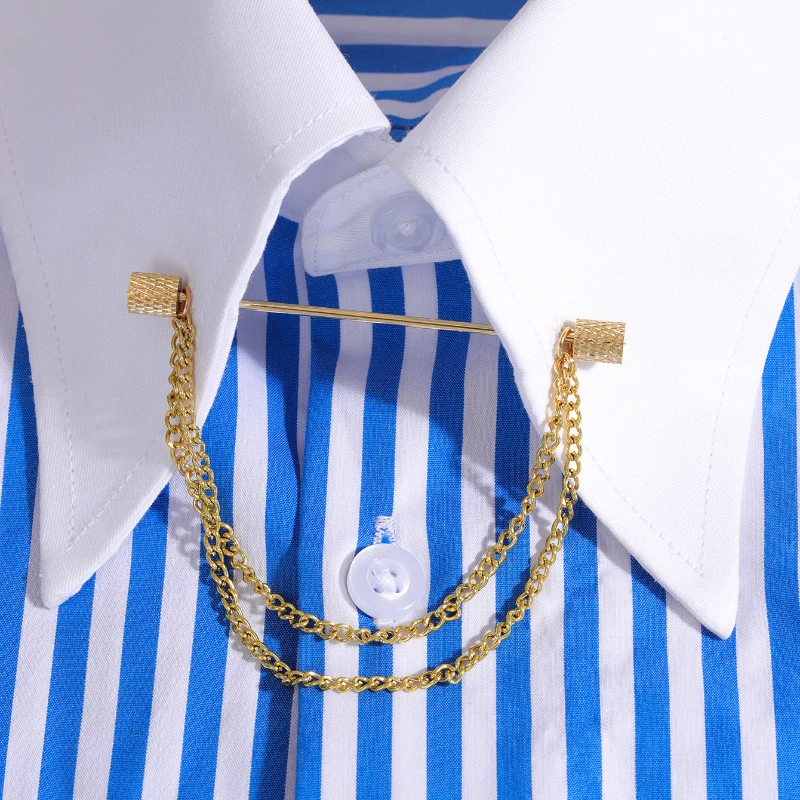 Collar Stay Metal - 男性用スパイラルバックルカラーピン,ネクタイチェーン,シャツアクセサリー,シンプルなサポート,ビジネス宴会,結婚式,フォーマルウェア