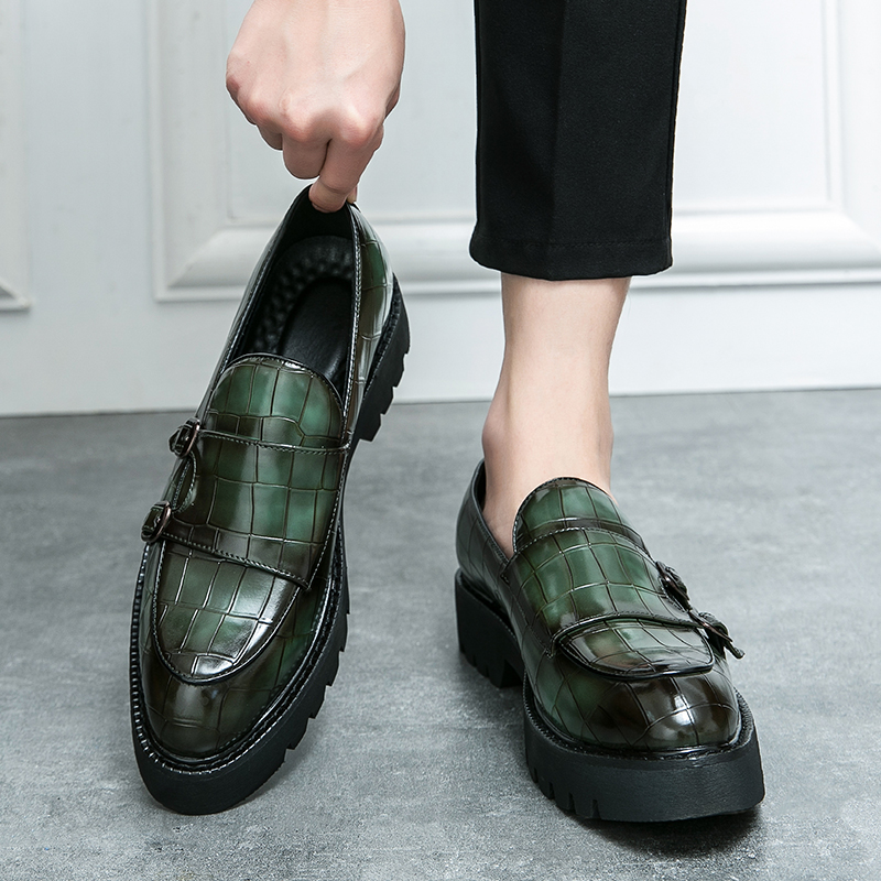 Men Formal Wear Brands - ファッショナブルなカジュアルな革の靴,男性用,ペダル,厚底,パテントレザー,光沢のある,ビジネス用