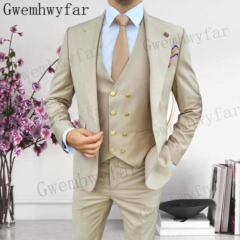 Gwenhwyfar-メンズピークラペルタキシード、花婿付け - Formal Wear For Men In Wedding のレビューと価格