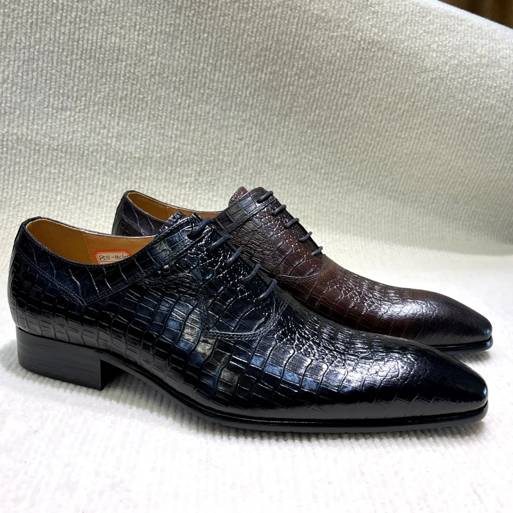 イタリアの高級メンズポインテッドトゥオックスフォードシューズ - Men'S Formal Wear For A Wedding のレビューと価格