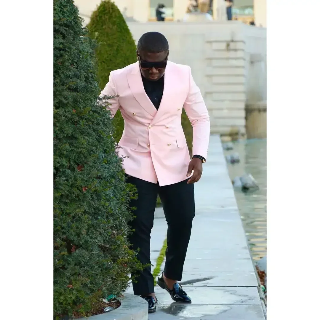 メンズダブルブレストスーツ,スリムフィット,フォーマルウェデ - Men Formal Wear Modern のレビューと価格