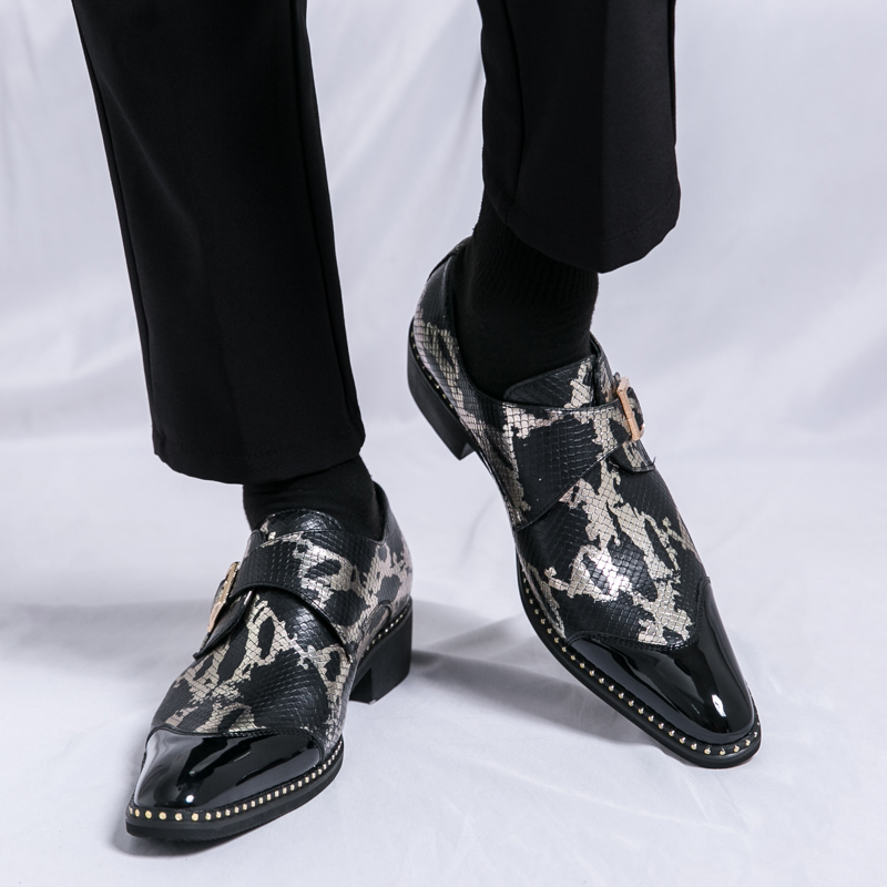 レトロクラシック Le Fu 靴男性 PU ブラックグリーン - Men Formal Wear Brands のレビューと価格