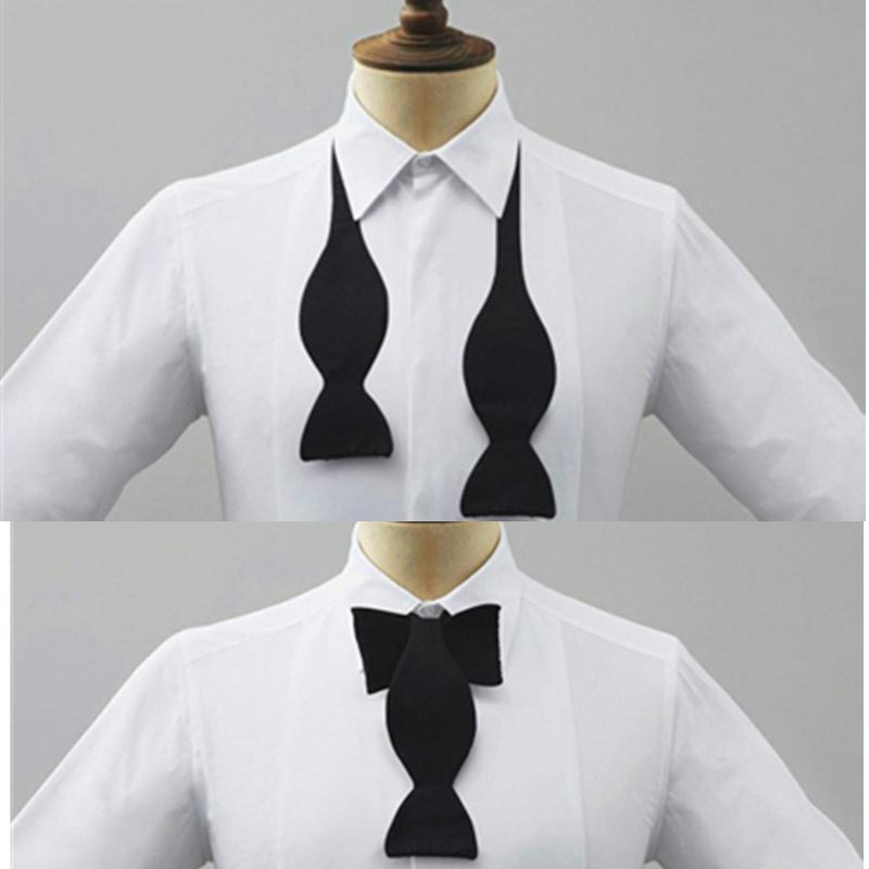メンズフォーマルプレタイド調節可能な蝶ネクタイ黒白無地エレガ - Men Formal Wear Black And White のレビューと価格