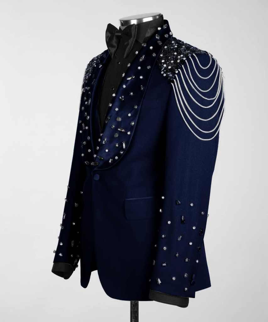 豪華なテーラード結婚式のスーツ男性 3 ピースブレザーパンツ - Men Formal Wear Modern のレビューと価格