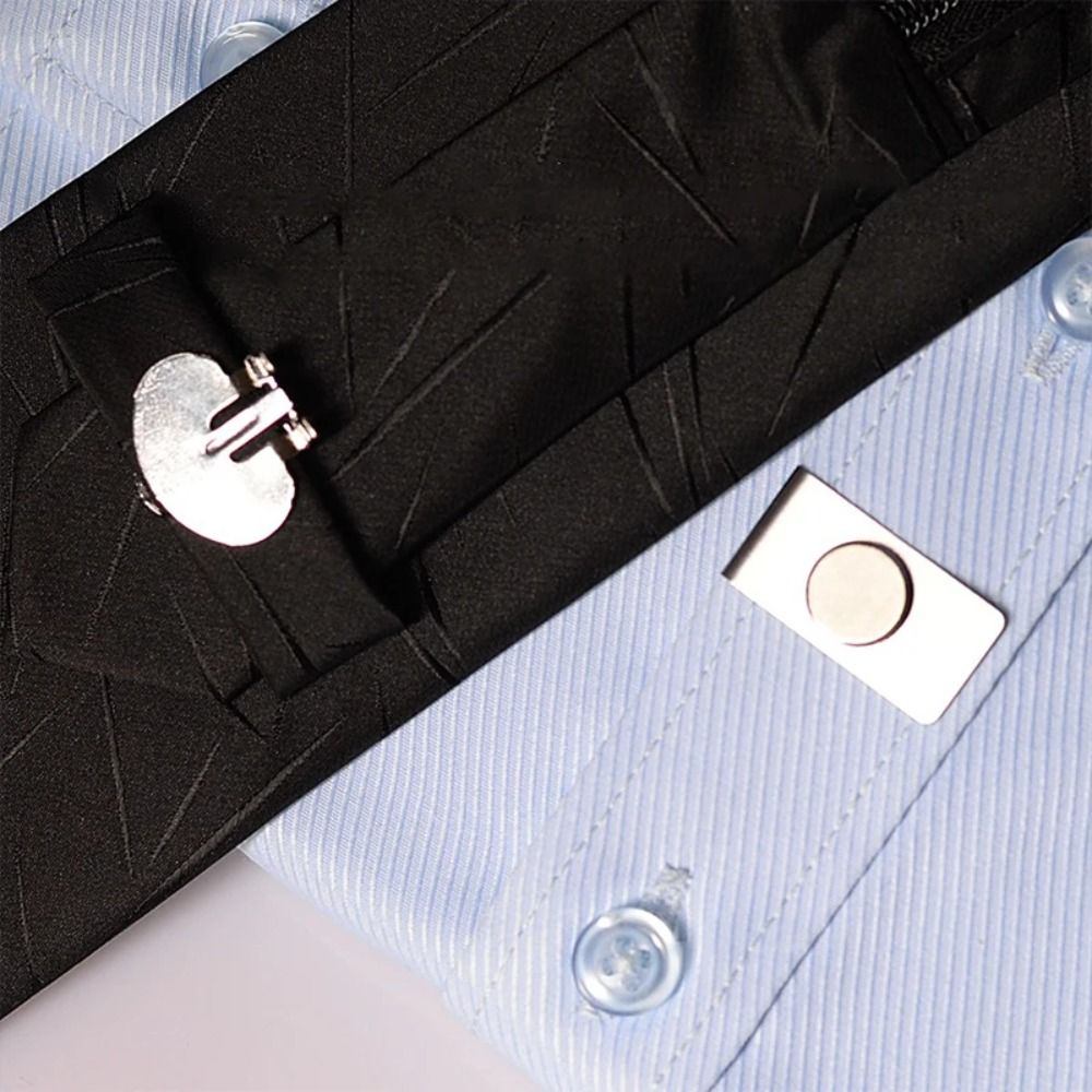 新しい目に見えないネクタイ留めクリップ、しわ防止、揺れ防止ネ - Collar Stay Metal のレビューと価格