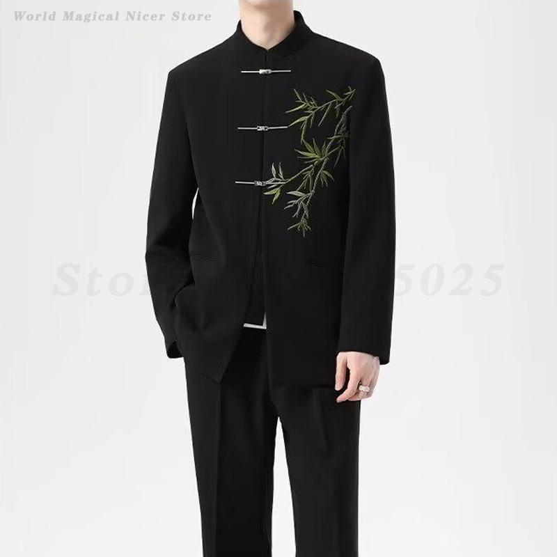 伝統的な男性の結婚式の婚約衣装古典的な新中国風のメンズ中山ス - Men'S Formal Wear For A Wedding のレビューと価格