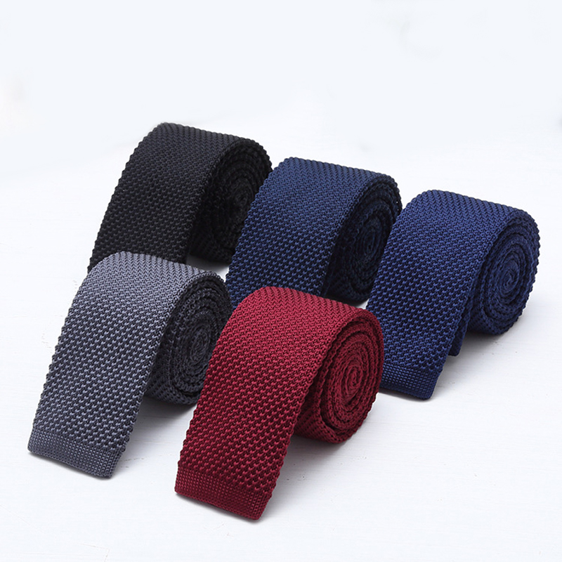 6cm幅の無地黒白ニットネクタイ メンズ フォーマルファッシ - Men Formal Wear Black And White のレビューと価格