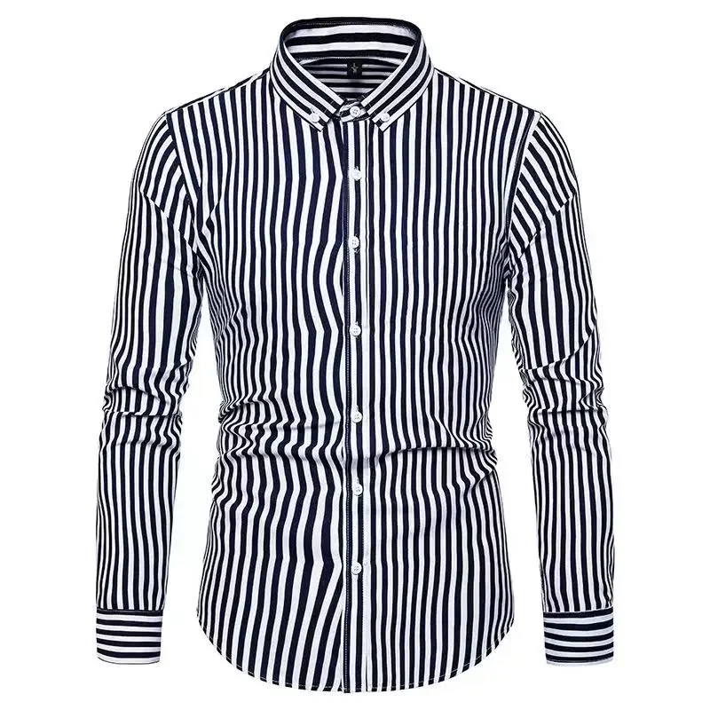 ビジネスとカジュアルウェア用の長袖の真新しいメンズストライプ - Men Formal Wear Brands のレビューと価格