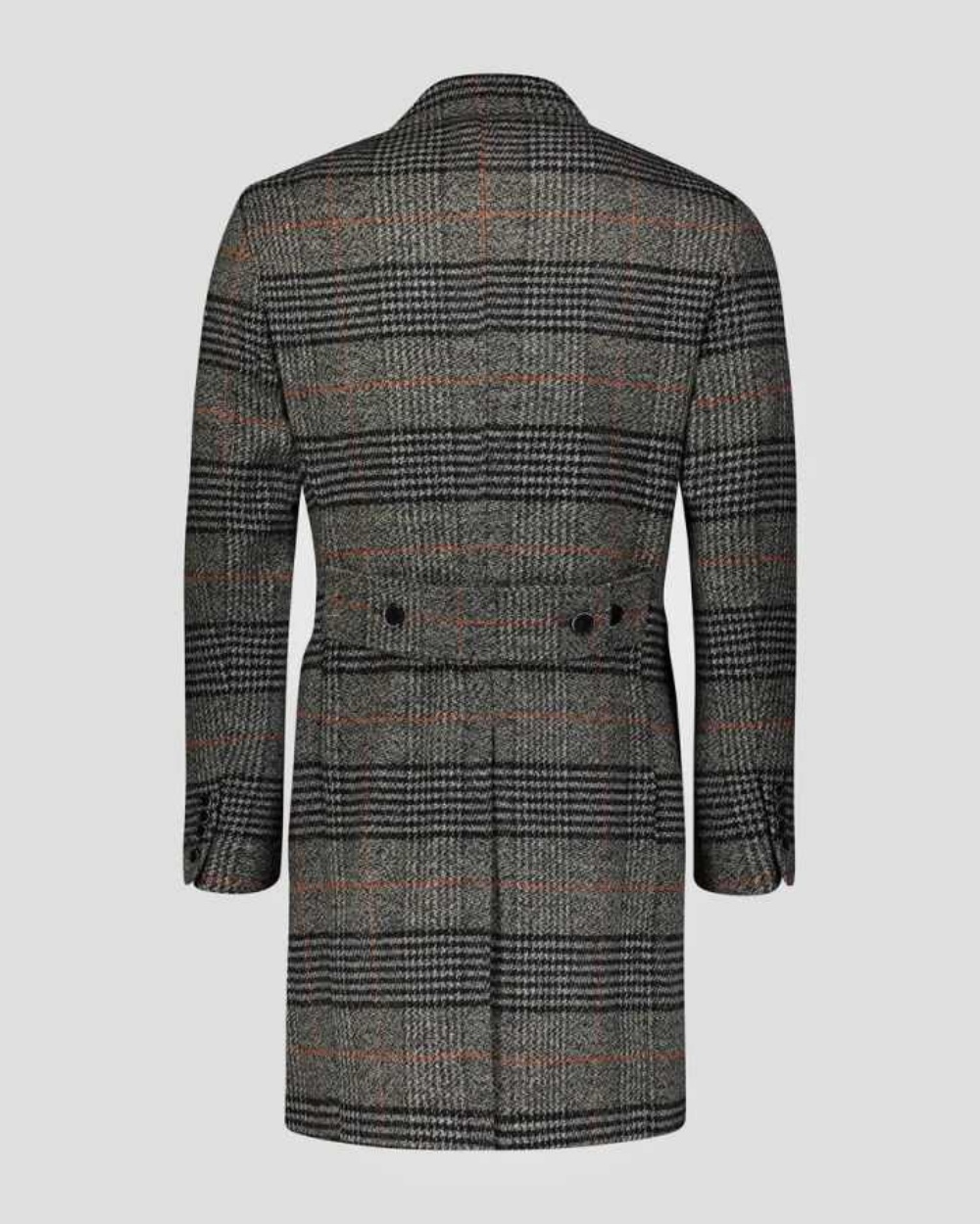 モダンなグリッドウール混紡メンズオーバーコート1枚ダブルブレ - Men Formal Wear Modern のレビューと価格