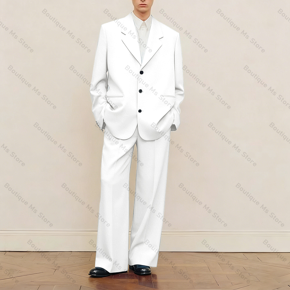 メンズ ブラック オーバーサイズ スーツセット シングルブレ - Formal Wear For Men In Wedding のレビューと価格