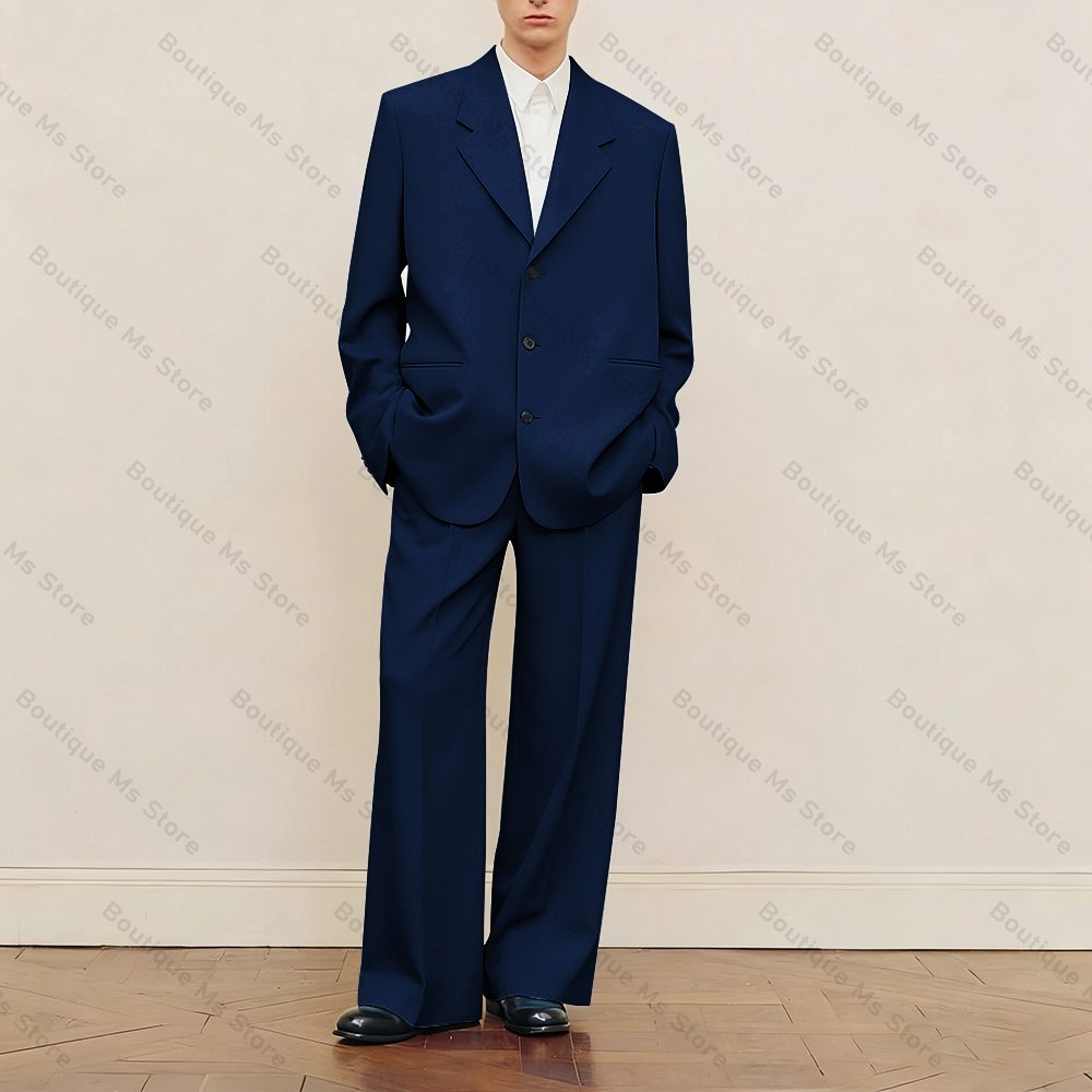 メンズ ブラック オーバーサイズ スーツセット シングルブレ - Formal Wear For Men In Wedding のレビューと価格