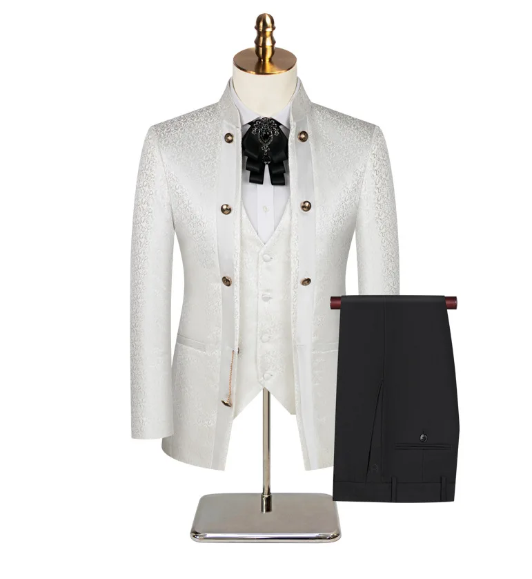 現代のテーラード結婚式のスーツ男性 2 ピースブレザーパンツ - Men Formal Wear Modern のレビューと価格