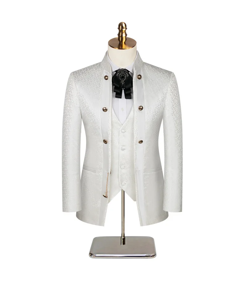 現代のテーラード結婚式のスーツ男性 2 ピースブレザーパンツ - Men Formal Wear Modern のレビューと価格